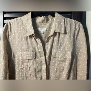 Charter Club Luxury Linen Button Down size L